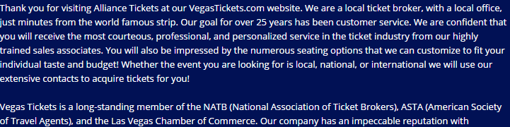 Vegas Tickets About Us